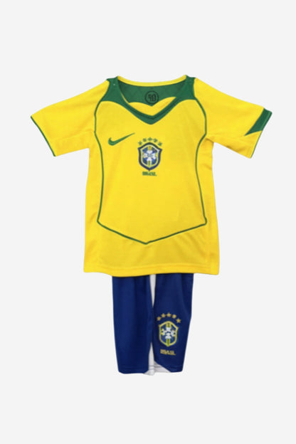 Brazil Home Jersey Kids Size 2004 Retro kit