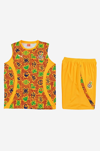 Ghana Yellow Sleeveless Set
