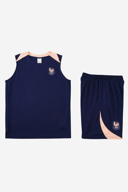 France Sapphire Blue Sleeveless Set