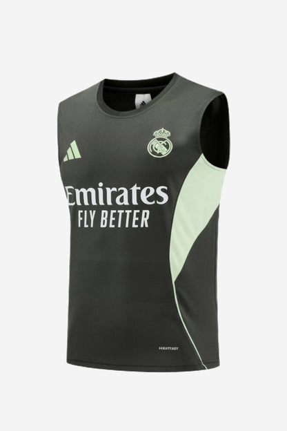 Real Madrid Army Green Sleeveles Set