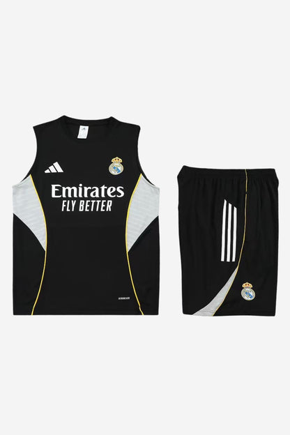 Real Madrid Black Sleeveless Set