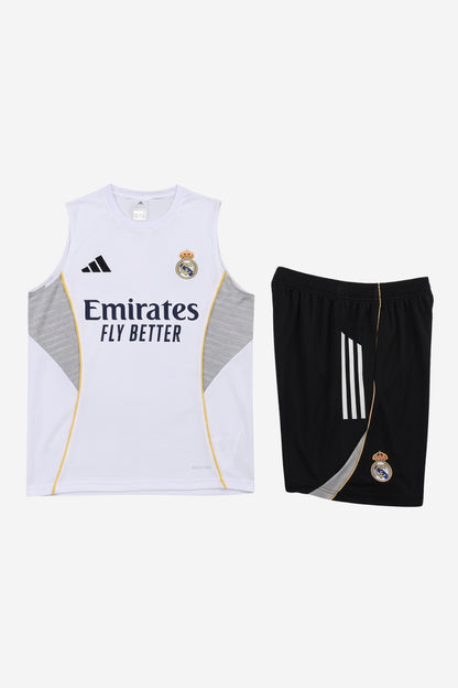 Real Madrid White Sleeveless Set