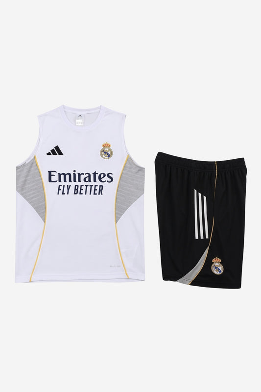 Real Madrid White Sleeveless Set