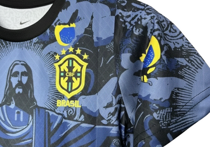 Brazil ”Jesus” Blue Limited Jersey Kids Size