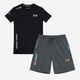 Black (T-shirt) and Grey (Shorts)