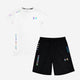 White (T-shirt) & Black (Shorts)